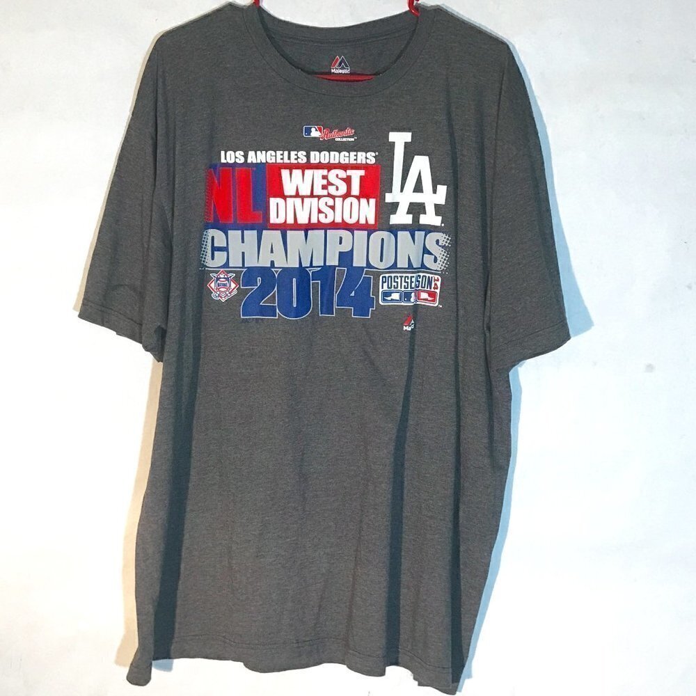 MLB Majestic Los Angeles Dodgers NL West Basrball Champs 2XL Short Sleeve Tee
